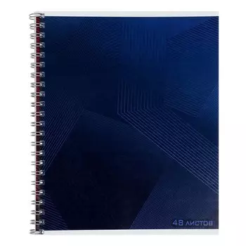 Тетрадь 48 листов в клетку на гребне Calligrata "Синяя графика", обложка мелованный картон, белизна 95%