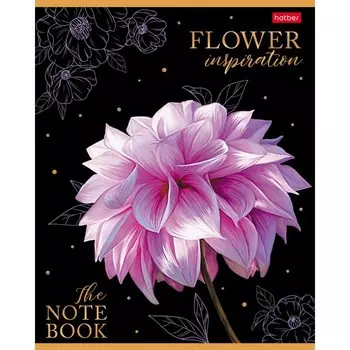 Тетрадь 80 листов в клетку "Цветы осени", обложка мелованный картон, блок офсет 65г/м2, МИКС