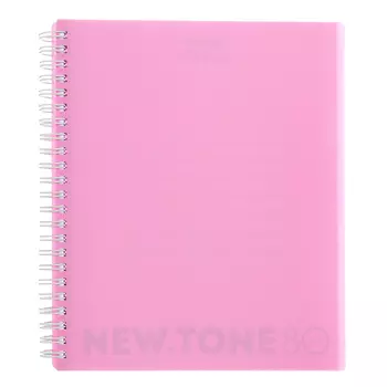 Тетрадь 80 листов в клетку, на гребне "NEWtone PASTEL ПИОН", обложка пластик, блок 80 г/м2