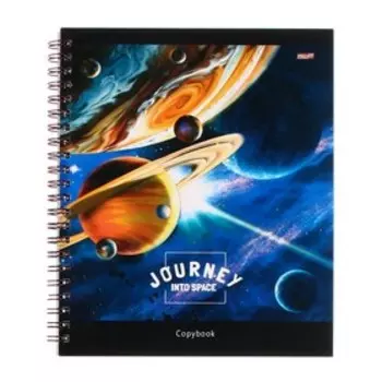 Тетрадь 80 листов в клетку на гребне "Яркий космос", обложка мелованный картон, блок офсет, МИКС