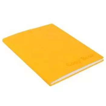 Тетрадь 80 листов в клетку Vivella, обложка из искусственной кожи, тиснение, блок офсет 65 г/м2, жёлтая