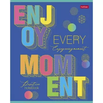 Тетрадь 80 листов в клетку "Живи настроением!", обложка мелованный картон, матовая ламинация, 3D фольга, 3D лак, блок офсет 65г/м2, МИКС
