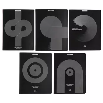 Тетрадь 96 листов в клетку "Черно-белая", обложка мелованный картон, двойной выборочный УФ-лак, МИКС