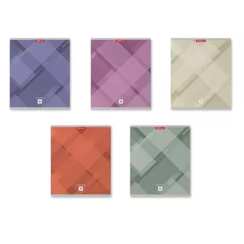 Тетрадь 96 листов в клетку, ErichKrause Soft Lines, обложка мелованный картон, блок офсет, белизна 100%, МИКС