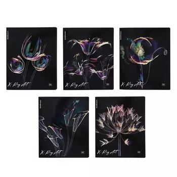 Тетрадь 96 листов в клетку ErichKrause X-Ray Art, обложка мелованный картон, голографическая ламинация, блок офсет, 100% белизна, МИКС