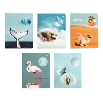 Тетрадь 96 листов в клетку «Естественная среда», обложка мелованный картон, SoftTouch, МИКС