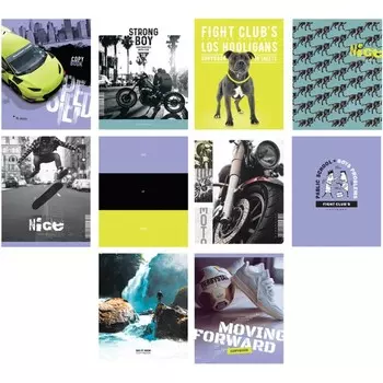 Тетрадь 96 листов в клетку "Мальчики", обложка мелованный картон, блок офсет, МИКС