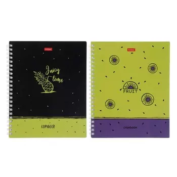 Тетрадь 96 листов в клетку на гребне HELLO YOU!, обложка мелованный картон, матовая ламинация, блок офсет