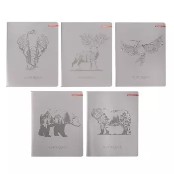 Тетрадь 96 листов в клетку на скрепке "Двойственность", обложка мелованный картон, ВД-лак, блок офсет, МИКС