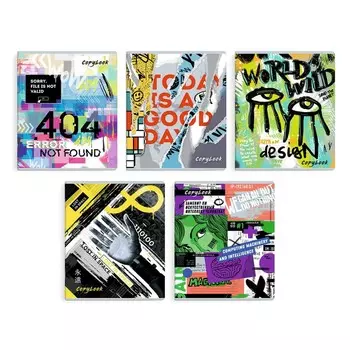 Тетрадь 96 листов в клетку "Настенная живопись", обложка мелованный картон, выборочный ТВИН УФ-лак, блок 60 г/м2, МИКС