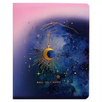 Тетрадь 96 листов в линию "Ночь пришла", обложка мелованный картон, тиснение голографической фольгой, блок офсет, МИКС