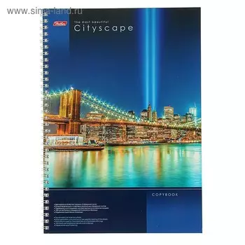 Тетрадь А4, 100 листов с карманом на спирали CityScape