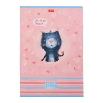 Тетрадь А4, 48 листов в клетку "Котики бывают разными", обложка мелованный картон, блок офсет, МИКС