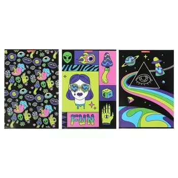 Тетрадь А4, 48 листов в линейку "Эйфория", обложка мелованный картон, глянцевая ламинация, блок офсет, МИКС