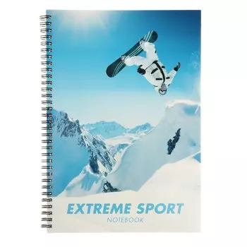 Тетрадь A4, 80 листов в клетку на гребне Extreme sport, обложка мелованный картон