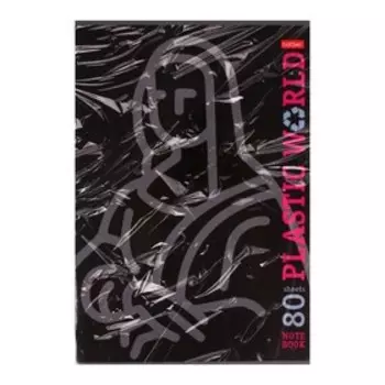 Тетрадь А4, 80 листов в клетку Plastic World, обложка мелованный картон, глянцевая ламинация, блок 65 г/м²