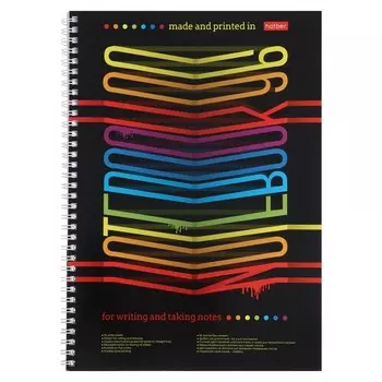 Тетрадь А4, 96 листов, без линовки, на гребне Color blocks, обложка с карманом, шаблон в клетку и линию, блок офсет 65 г/м2, перфорация на отрыв