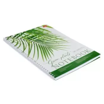 Тетрадь А4, 96 листов, без линовки, на гребне Nature, обложка с карманом, шаблон в клетку и линию, блок офсет 65 г/м2, перфорация на отрыв