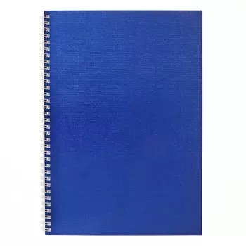 Тетрадь А4, 96 листов в клетку на гребне "Синяя. METALLIC", обложка бумвинил, блок офсет 65г/м2