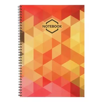 Тетрадь А4, 96 листов в клетку на гребне "Яркий офис", обложка картон, УФ-лак, блок офсет