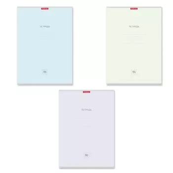 Тетрадь А4, 96 листов в клетку на скобе ErichKrause Pastel "Классика", обложка мелованный картон, блок офсет, белизна 100%, МИКС