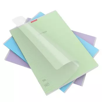 Тетрадь А4, 96 листов, ErichKrause «Классика» CoverPrо, в линейку, на скобе, пластиковая обложка, блок офсет, белизна 100%, МИКС