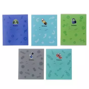 Тетрадь А5+, 12 листов, в клетку, "МИКС", обложка мелованный картон, выборочный УФ-лак, МИКС