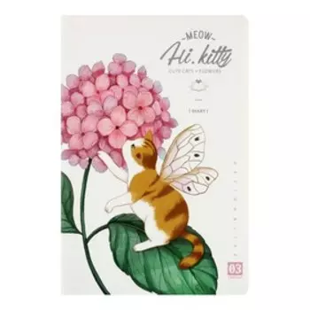 Тетрадь А5, 44 листа в клетку, 142 х 210 мм, Landuo CAT GENIE, на сшивке, 80 г/м2, МИКС 4 вида