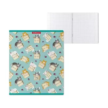 Тетрадь А5 48 листов в клетку ErichKrause Cat &amp; Boх, обложка мелованый картон, блок офсет, белизна 100%