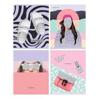 Тетрадь 48 листов в клетку BG Just brilliant, обложка мелованный картон, блёстки, МИКС