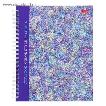 Тетрадь А5, 96 листов в клетку на гребне Color book, твёрдая обложка