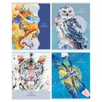 Тетрадь А5, 96 листов в клетку на скрепке BG "Мир вокруг", обложка мелованный картон, матовая ламинация, блок офсет, МИКС