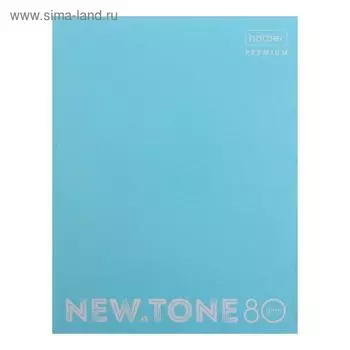 Тетрадь на 4-х кольцах 80 листов в клетку NEWtone PASTEL Незабудка, глянцевая ламинация