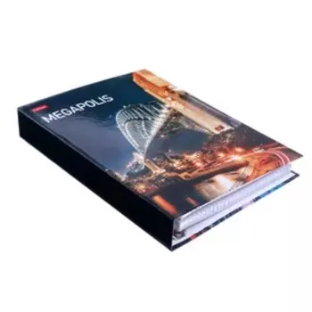 Тетрадь на 4-х кольцах А5, 240 листов, в клетку, Megapolis, твёрдая обложка, глянцевая ламинация, блок офсет