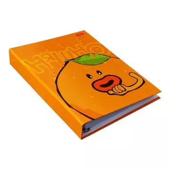 Тетрадь на 4-х кольцах А5, 120 листов клетка "Озорной апельсинчик", твердая обложка, глянцевая ламинация, блок 60г/м2