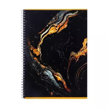 Тетрадь А4, 80 листов в клетку на гребне Calligrata «Мрамор», обложка мелованный картон, твин-лак, блок офсет, золото