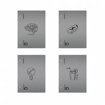 Тетрадь на кольцах, 100 листов в клетку, ErichKrause IQ FineLine Life Style, пластиковая обложка, блок офсет 100% белизна, МИКС