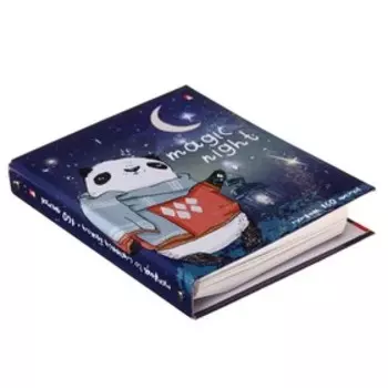 Тетрадь на кольцах, 160 листов в клетку Magic night, твёрдая обложка, глянцевая ламинация, со сменным блоком