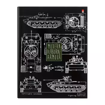 Тетрадь на кольцах 80 листов в клетку BluePrint, со сменным блоком,, твердая обложка, глянцевое ламинирование, блок 60 г/м