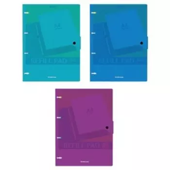 Тетрадь на кольцах A4, 80 листов в клетку Erich Krause Glance Vivid, пластиковая обложка на кнопке, фактура "диагональ", блок офсет, МИКС