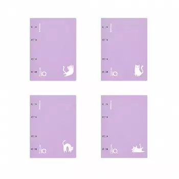 Тетрадь на кольцах, 100 листов в клетку, ErichKrause IQ FineLine Brave cats, пластиковая обложка, блок офсет 100% белизна, МИКС