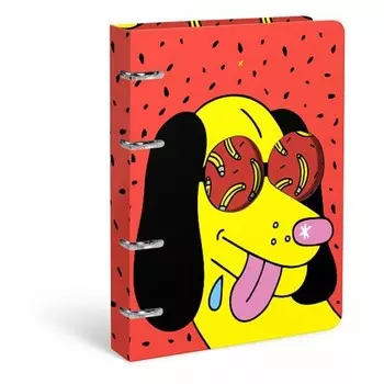 Тетрадь на кольцах А5 120 листов в клетку LOREX "CRINGE WORLD", со сменным блоком, вырубка под кольца, твёрдая обложка, soft-touch