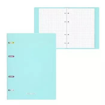 Тетрадь на кольцах А5, 80 листов в клетку ErichKrause "Pastel Mint", пластиковая обложка, блок офсет, белизна 100%, мятная