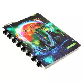 Тетрадь на кольцах A5+ 80л кл Berlingo "Futureal", пласт обл, 700мкм, линейка-закл 352462