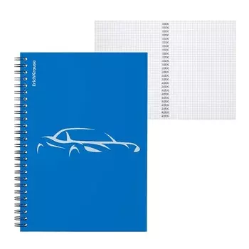 Тетрадь на спирали, 80 листов в клетку, ErichKrause Mirage, пластиковая обложка, синяя