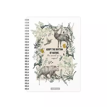 Тетрадь общая с пластиковой обложкой на спирали ErichKrause Natural Life, А5, 80 листов, кл.