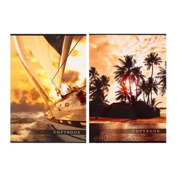 Тетрадь-перевёртыш, 80 листов в клетку "Морской круиз", обложка мелованный картон, УФ-лак