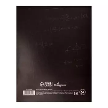 Тетрадь предметная 48 листов в клетку Calligrata «3D. Алгебра», серые листы