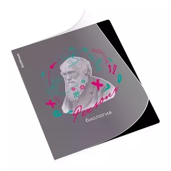 Тетрадь предметная, 48 листов, клетка, БИОЛОГИЯ, ErichKrause "Persons", пластиковая обложка шелкография, блок офсет белизна 100%, инфо-блок