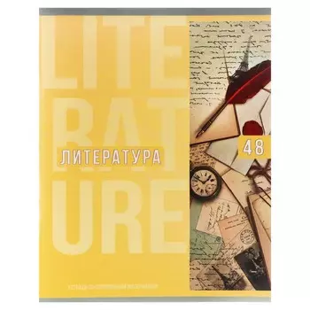 Тетрадь предметная 48 листов в линейку Calligrata, «Полоса. Литература», обложка мелованный картон